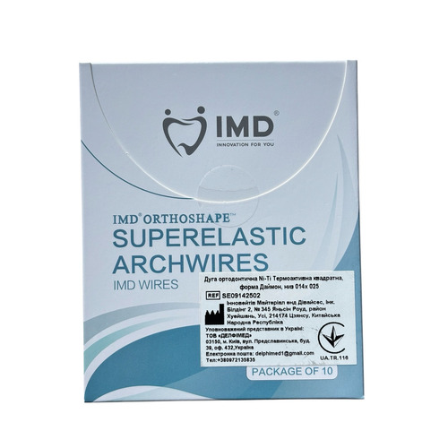 Дуги NI-TI Super Elastic, верх,низ, форма Даймон, круглі, уп.10 шт.