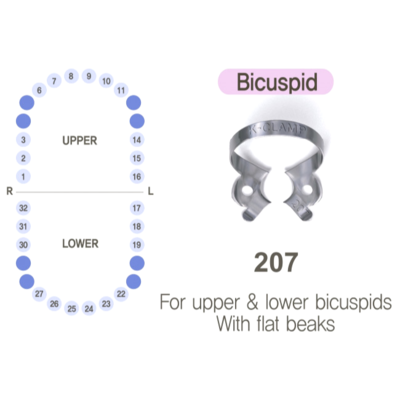 Кламп для кофердама, K-Clamp № 207, 1 шт.