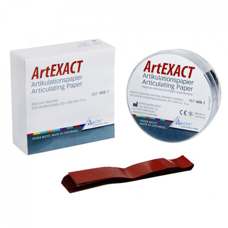 Артикуляційний папір ArtEXACT 15 мкм, 250 смужок, червоний/синій