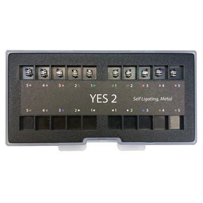 YES-2, самолігуючі металеві брекети, Roth 022, верх 5-5