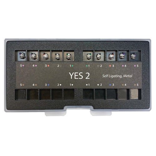 YES-2, самолігуючі металеві брекети, Roth 022, верх 5-5