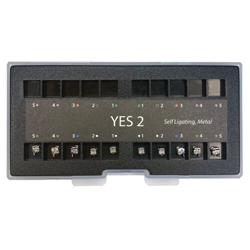 YES-2, самолігуючі металеві брекети, Roth 022, низ 5-5